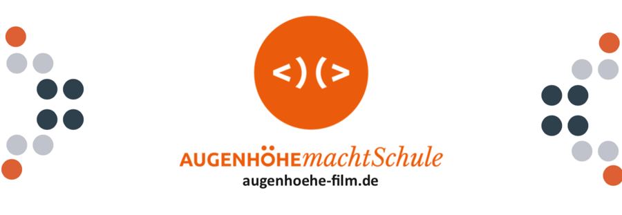 Logo des Films „AUGENHÖHEmachtSchule“ mit Webadresse augenhoehe-film.de